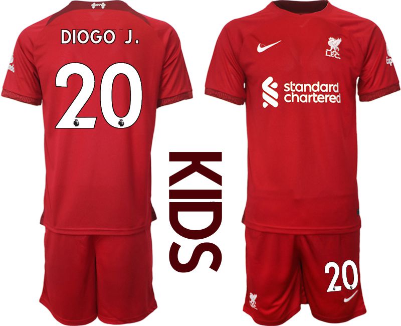 Cheap Youth 2022-2023 Club Liverpool home red 20 Soccer Jersey